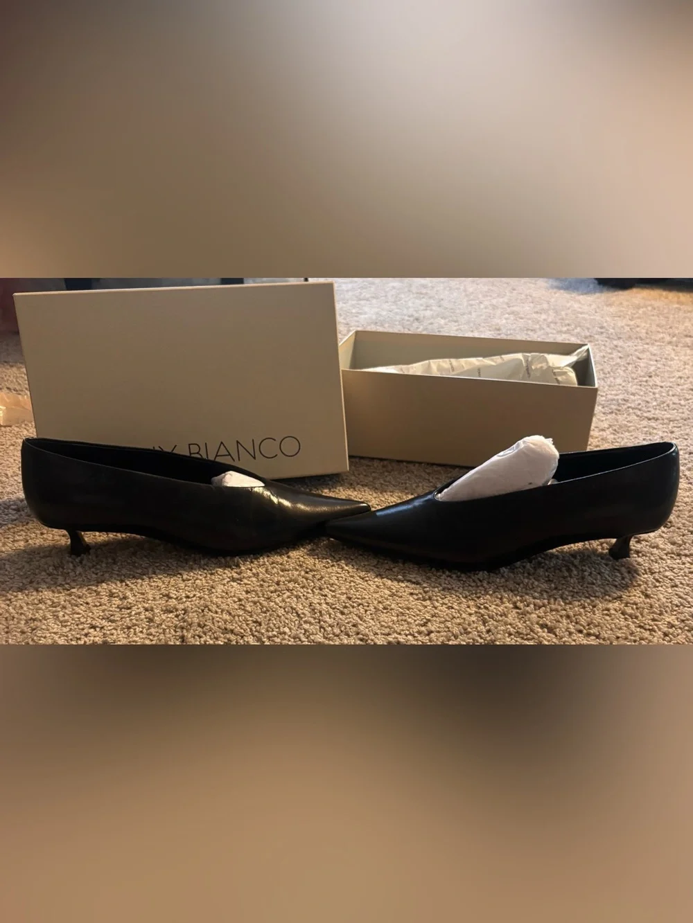 Tony Bianco Black Pointed Leather Heels NWT 8.5